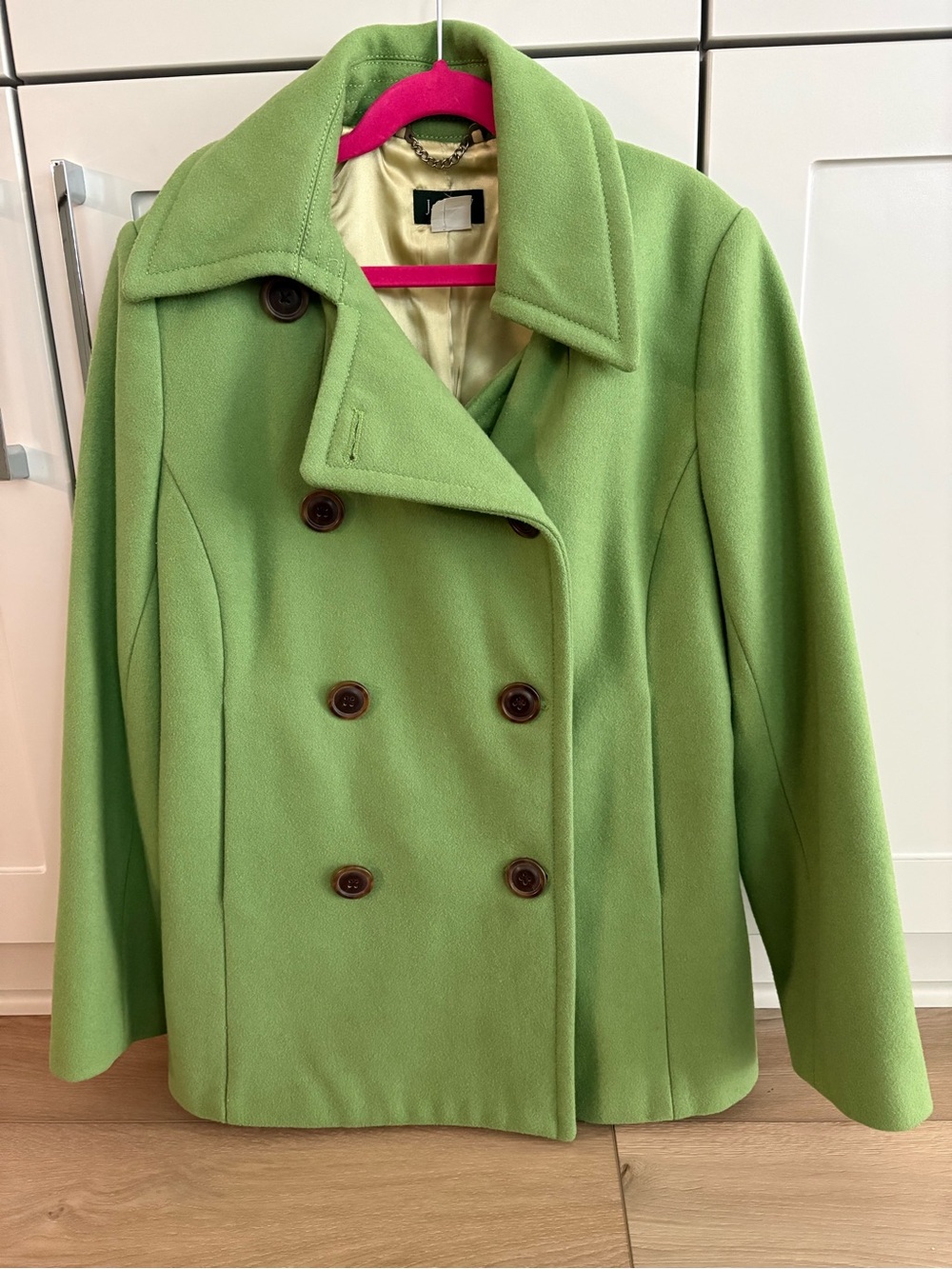 J. Crew Double-Breasted Peacoat in Light Green